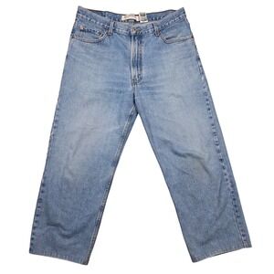 VTG Y2K Levi's 550 Relaxed Fit Mens Jeans 36x29*HEMMED Light Wash Denim Baggy